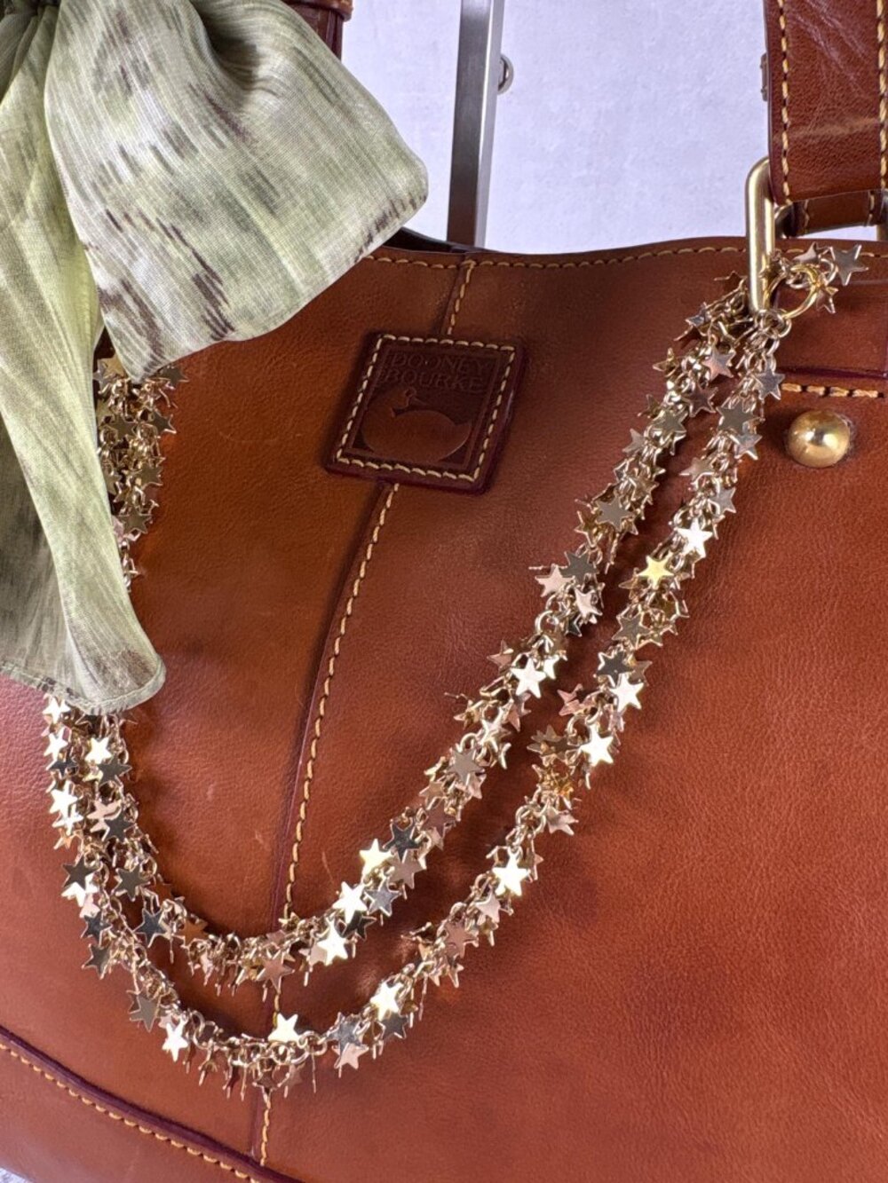 Dooney & Bourke Florentine East/West Chelsea Tote in Natural, Scarf and Chain - Picture 10 of 16